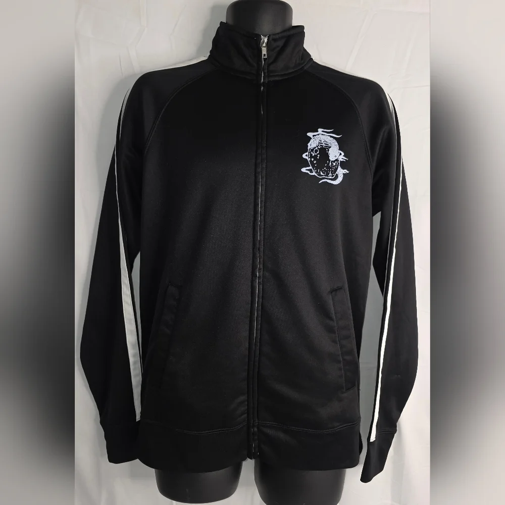 Bad Habit Omocat Black Track Jacket Screen Printed Size Medium CJ-2644 - Picture 3 of 11